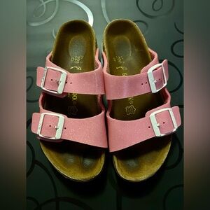 Girls Pink Sparkle Birkenstocks